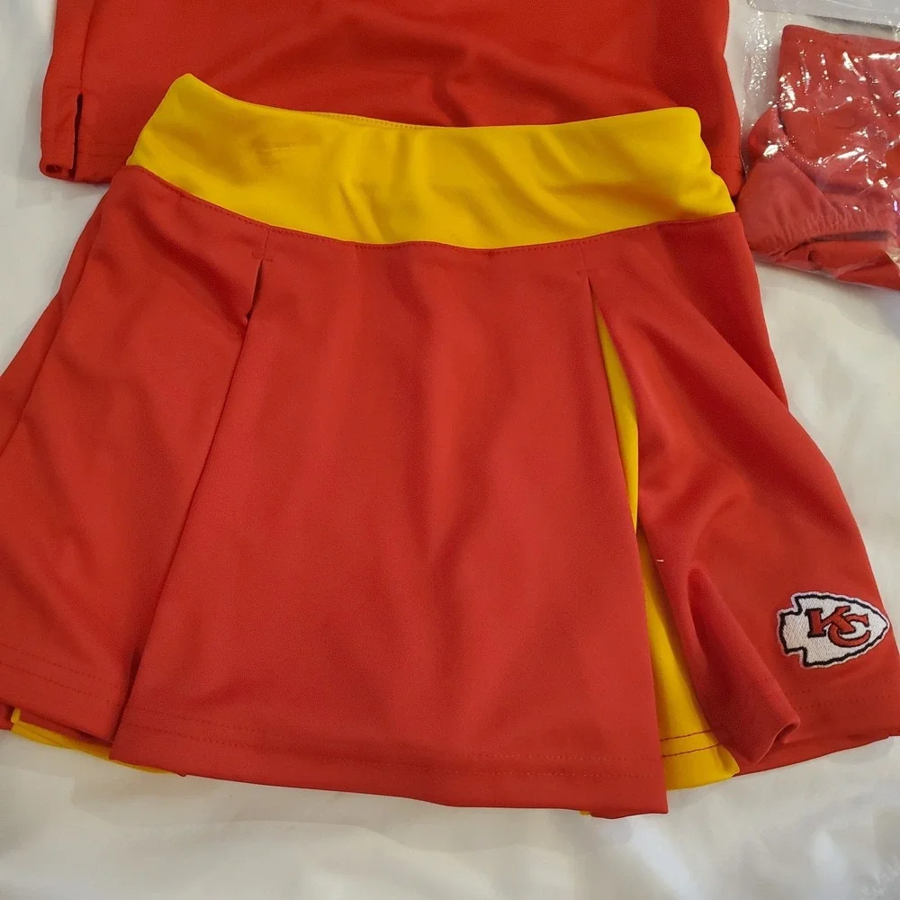 NWT‎ 3 Piece Kansas City Chiefs Cheerleader Outfit, Youth Size 6x